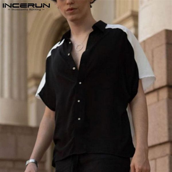 men's casual shirts summer fashion men shirt patchwork lapel short sleeve button clothing 2021 streetwear leisure camisas s-3272k, White;black
men's casual shirts summer fashion men shirt patchwork lapel short sleeve button clothing 2021 streetwear leisure camisas s-3272k, White;black