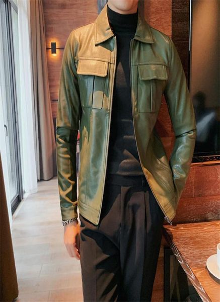 faux leather jacket men autumn jackets korean slim green trend casual93404026979034, Black;brown
faux leather jacket men autumn jackets korean slim green trend casual93404026979034, Black;brown