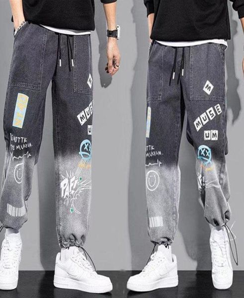 men039s pants autumn graffiti ankle banded jeans korean style loose casual harem men japanese fashion streetwear trousers4564225, Black
men039s pants autumn graffiti ankle banded jeans korean style loose casual harem men japanese fashion streetwear trousers4564225, Black