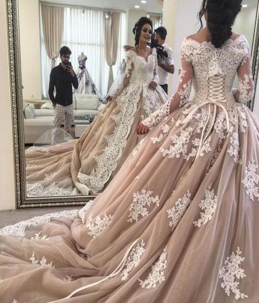 luxury ball gown wedding dresses saudi arabic off the shoulder lace long sleeves bridal gowns lace up tulle court train wedding ve2718334, White
luxury ball gown wedding dresses saudi arabic off the shoulder lace long sleeves bridal gowns lace up tulle court train wedding ve2718334, White