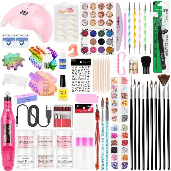 acrylic nail art kit - nail art manicure set acrylic powder brush glitter file french tips lamp nail art decoration tools nail drill kit for
acrylic nail art kit - nail art manicure set acrylic powder brush glitter file french tips lamp nail art decoration tools nail drill kit for