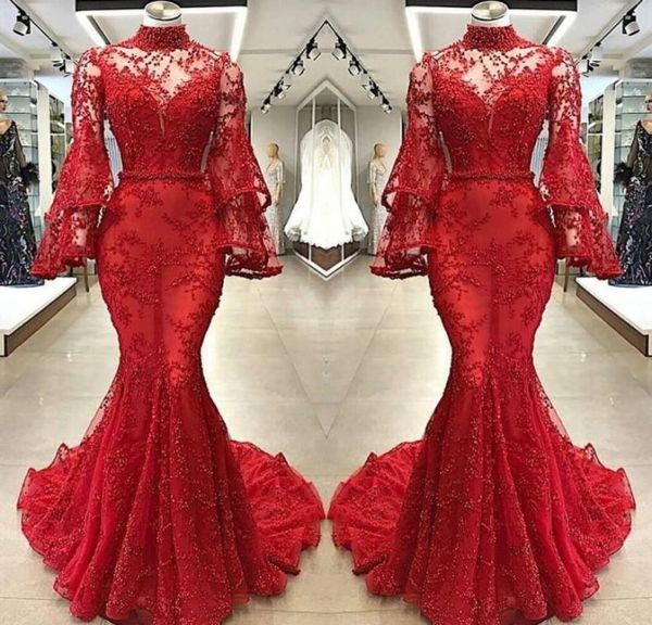 red lace mermaid evening dresses illusion poet long sleeves high neck appliqued beaded long party pageant gowns prom dress9156202, Black;red
red lace mermaid evening dresses illusion poet long sleeves high neck appliqued beaded long party pageant gowns prom dress9156202, Black;red