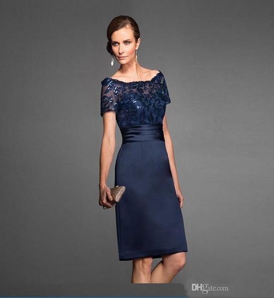 navy blue mother of the bride dresses bateau lace wedding party gowns short sleeve women evening dress sequin knee length prom gow7589235, Black;red
navy blue mother of the bride dresses bateau lace wedding party gowns short sleeve women evening dress sequin knee length prom gow7589235, Black;red