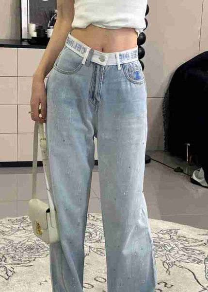 women's jeans designer ce23 spring/summer new heavy industry washed old waist letter contrast high loose personalized cow pants zcky, Blue
women's jeans designer ce23 spring/summer new heavy industry washed old waist letter contrast high loose personalized cow pants zcky, Blue