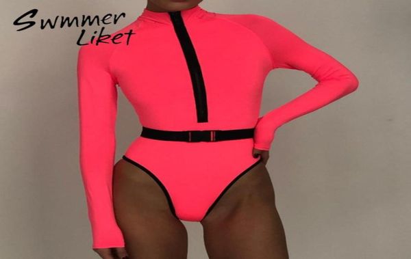 long sleeve bikini neon pink zipper bodysuits swimwear women turtleneck swimsuit female high cut monokini biquini y2003192858658, White;black
long sleeve bikini neon pink zipper bodysuits swimwear women turtleneck swimsuit female high cut monokini biquini y2003192858658, White;black
