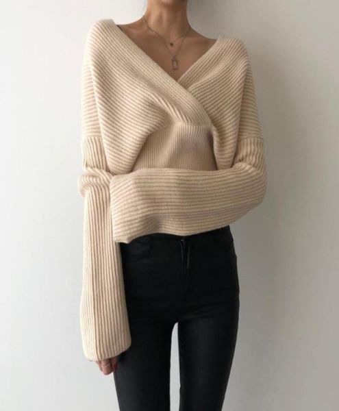 autumn casual knitted sweater vneck long sleeve pullover loose sweaters women fashion party clothing2417029, White;black 
autumn casual knitted sweater vneck long sleeve pullover loose sweaters women fashion party clothing2417029, White;black
