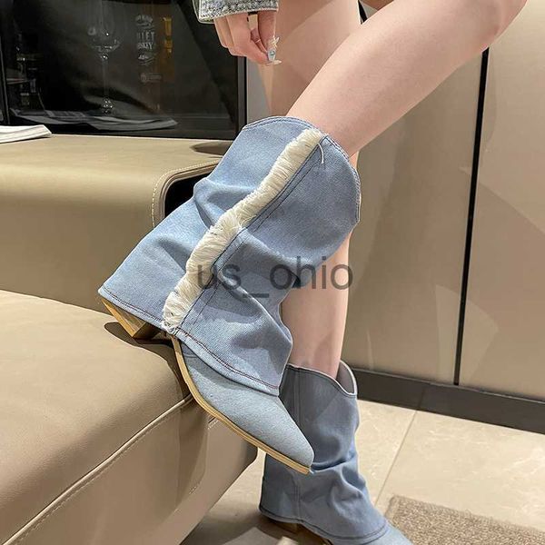 boots rimocy fashion pleated denim ankle boots women poined toe tassels square heels short boots woman autumn med heel booties mujer j230811, Black
boots rimocy fashion pleated denim ankle boots women poined toe tassels square heels short boots woman autumn med heel booties mujer j230811, Black