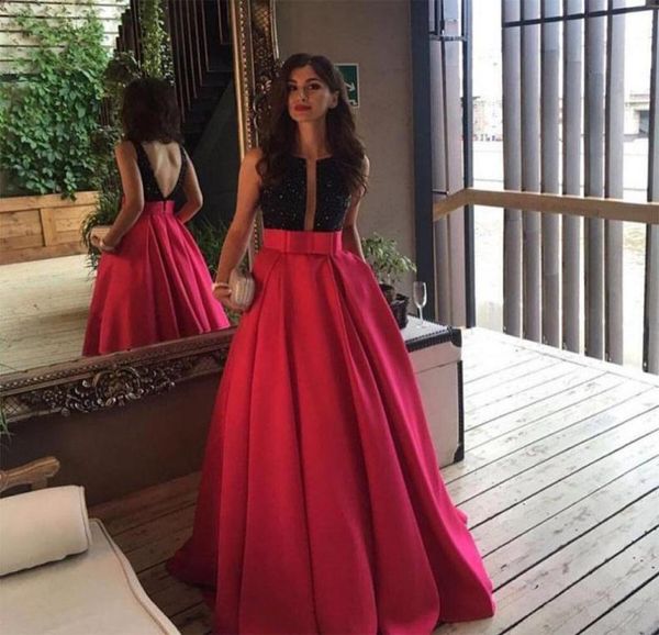 open back fuchsia long evening prom dresses arabic formal dress black beaded vestido de gala custom special occasion evening gowns9128341, Black;red
open back fuchsia long evening prom dresses arabic formal dress black beaded vestido de gala custom special occasion evening gowns9128341, Black;red