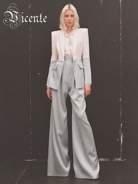 womens two piece pants vc spring fashion twopiece set women long sleeve color block design blazer flare suit office work wear 230810, White
womens two piece pants vc spring fashion twopiece set women long sleeve color block design blazer flare suit office work wear 230810, White