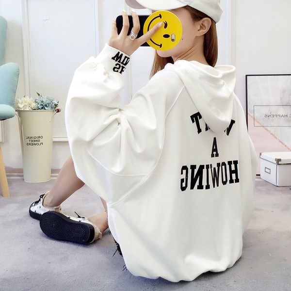 women letter print hoodie fashion loose sweatshirts long sleeve streetwear female hooded pullover casual female, Black
women letter print hoodie fashion loose sweatshirts long sleeve streetwear female hooded pullover casual female, Black