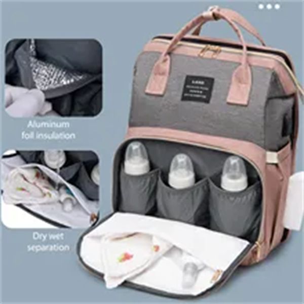 mommy baby diapers bags backpack changing pad shade mosquito net usb charging stroller hanging pocket toys travel backpack, Black
mommy baby diapers bags backpack changing pad shade mosquito net usb charging stroller hanging pocket toys travel backpack, Black