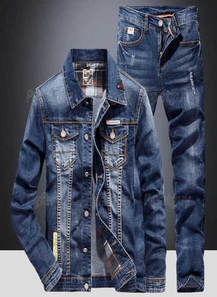 men039s tracksuits fashion slim sets spring autumn dark blue denim cotton long sleeve jacket ripped hole jeans couple two piece2022418, Gray
men039s tracksuits fashion slim sets spring autumn dark blue denim cotton long sleeve jacket ripped hole jeans couple two piece2022418, Gray