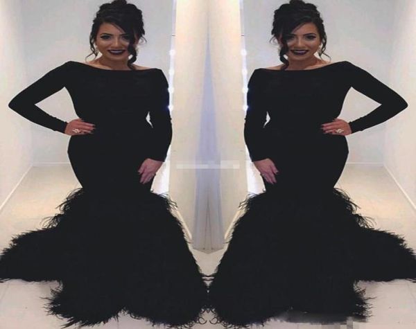 black feather mermaid evening gowns bateau long sleeve zipper back prom dresses floor length cocktail party dresses custom ma8441518, Black;red
black feather mermaid evening gowns bateau long sleeve zipper back prom dresses floor length cocktail party dresses custom ma8441518, Black;red