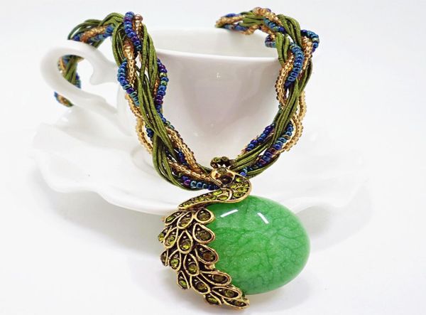 new fashion vintage peacock stone pendant necklace bohemia style multilayer beads chain retro necklaces women charm jewelry3202992, Silver
new fashion vintage peacock stone pendant necklace bohemia style multilayer beads chain retro necklaces women charm jewelry3202992, Silver