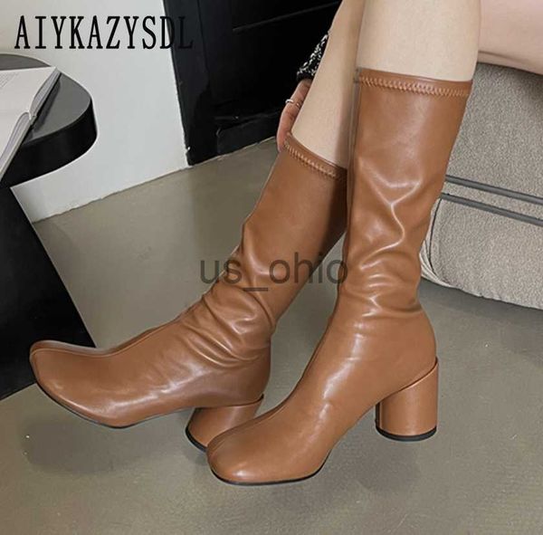 boots aiykazysdl 2023 autumn midcalf boots pu leather thick med block heel short booties knight ankle boots women brown white j230811, Black
boots aiykazysdl 2023 autumn midcalf boots pu leather thick med block heel short booties knight ankle boots women brown white j230811, Black
