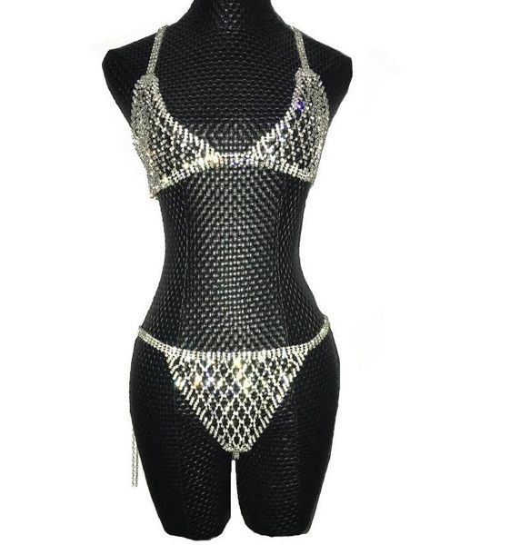 silver crystals chains bikini bra underwear birthday dance party wear two piece set female singer bling costume stage1732671, Black;red
silver crystals chains bikini bra underwear birthday dance party wear two piece set female singer bling costume stage1732671, Black;red