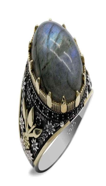 925 sterling silver men039s natural labradorite paw prints exquisite auspicious retro trend fashion handmade turkish wedding ri8929061151, Golden;silver
925 sterling silver men039s natural labradorite paw prints exquisite auspicious retro trend fashion handmade turkish wedding ri8929061151, Golden;silver