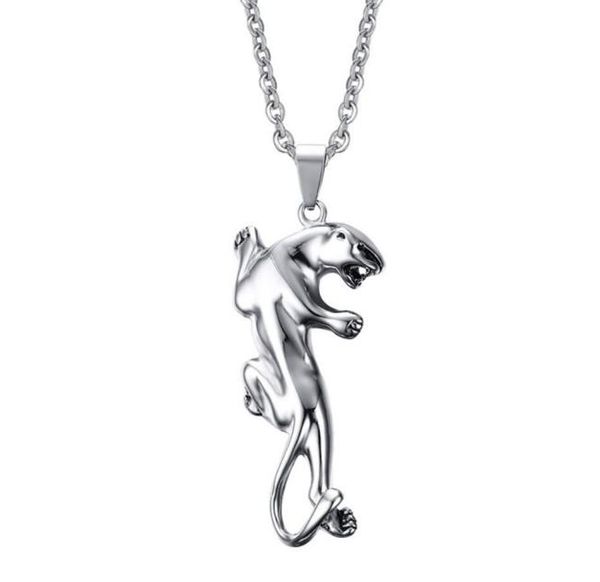 high polished wild mens womens creative titanium steel smooth leopard cheetah pendant necklace animal jewelry3313710, Silver