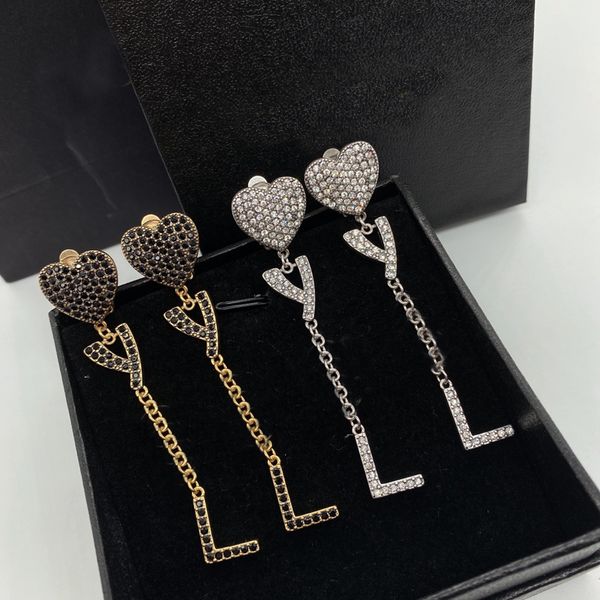 classic diamond hanging ear clip earrings gold silver letter love shaped women's wedding party gift
classic diamond hanging ear clip earrings gold silver letter love shaped women's wedding party gift