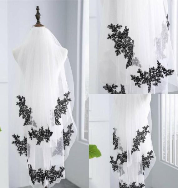 new arrival two layers fingertip wedding veils black applique edge tulle bridal veil for bride veil with comb9034044
new arrival two layers fingertip wedding veils black applique edge tulle bridal veil for bride veil with comb9034044