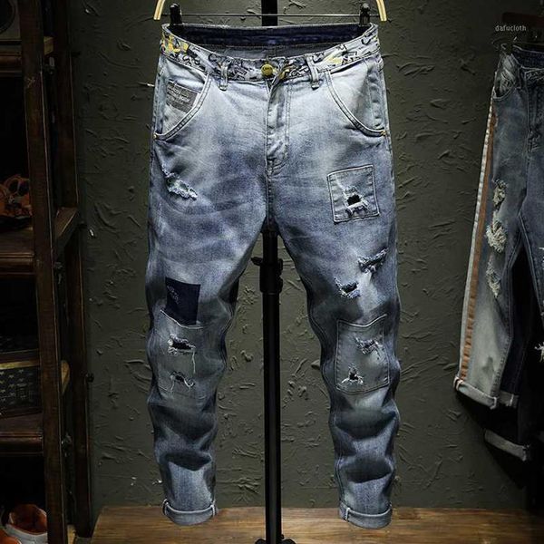 men stretch denim skinny jeans streetwear destroyed ripped jeans homme hip hop broken patch hole pencil biker pants1270a, Blue
men stretch denim skinny jeans streetwear destroyed ripped jeans homme hip hop broken patch hole pencil biker pants1270a, Blue