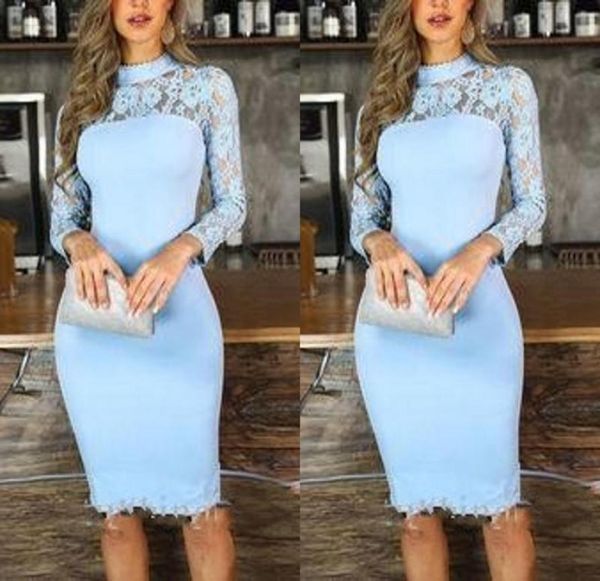 2022 sheath light blue cocktail party dresses high neck illusion long sleeve lace knee length prom evening special occasion dress 9233538, Black
2022 sheath light blue cocktail party dresses high neck illusion long sleeve lace knee length prom evening special occasion dress 9233538, Black