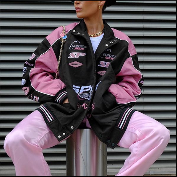womens jackets jacket bomber women outerwear oversize patchwork y2k vintage baseball coat racing american fashion 230810, Black;brown
womens jackets jacket bomber women outerwear oversize patchwork y2k vintage baseball coat racing american fashion 230810, Black;brown