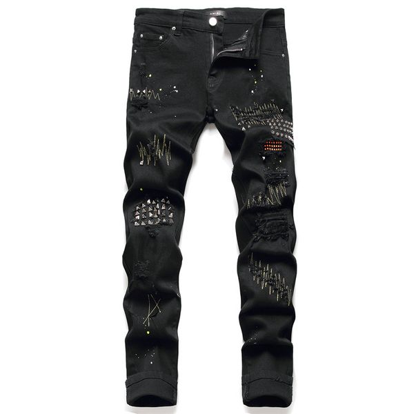 2023 designer mens jeans pants ripped high street fashion brand pantalones vaqueros para hombre motorcycle embroidery trendy long hip hop am, Blue
2023 designer mens jeans pants ripped high street fashion brand pantalones vaqueros para hombre motorcycle embroidery trendy long hip hop am, Blue