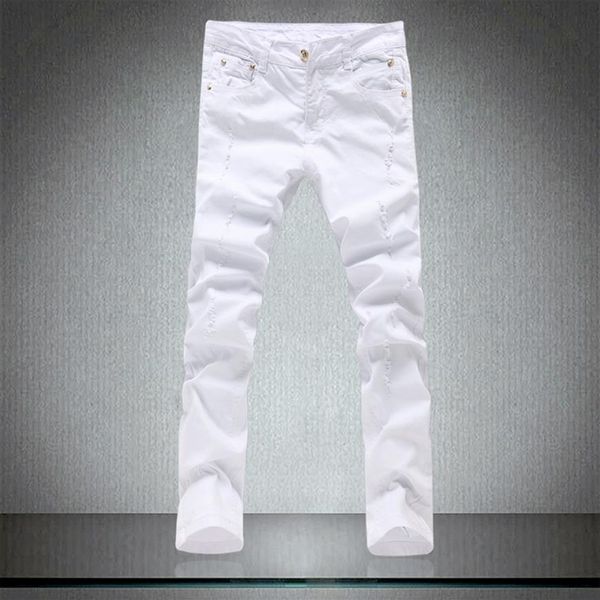 spring men's tight pure white jeans male skinny trousers cotton elastic hole slim leisure pants men291u, Blue
spring men's tight pure white jeans male skinny trousers cotton elastic hole slim leisure pants men291u, Blue