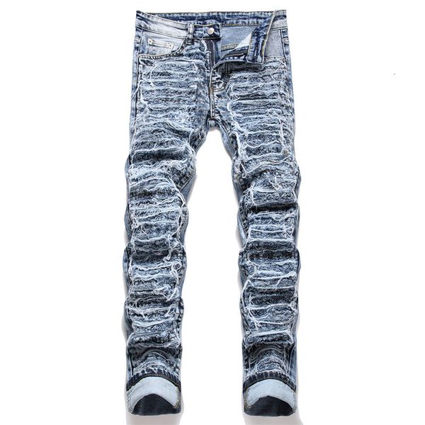 men's jeans 2023 spring street ripped cut broken fashion mid waist stretch slim pencil pants hip hop motorcycle clothing 230810, Blue
men's jeans 2023 spring street ripped cut broken fashion mid waist stretch slim pencil pants hip hop motorcycle clothing 230810, Blue