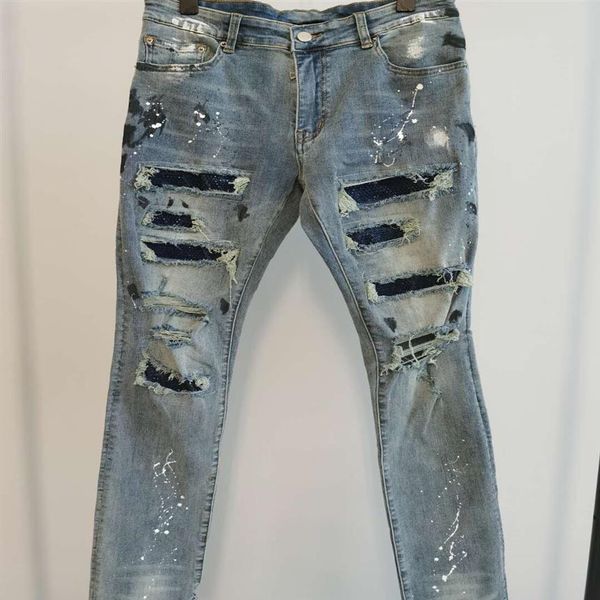 men jeans luxury design pants long skinny blue artificial diamond destroy the quilt ripped hole designer jean mens designers cloth2840
men jeans luxury design pants long skinny blue artificial diamond destroy the quilt ripped hole designer jean mens designers cloth2840