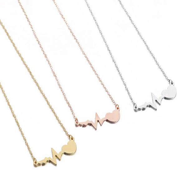 everfast wholesale 10pc/lot love heartbeat electrocardiogram shape stainless steel pendant charms choker necklace minimalism lightning gift, Silver
everfast wholesale 10pc/lot love heartbeat electrocardiogram shape stainless steel pendant charms choker necklace minimalism lightning gift, Silver