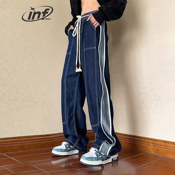 men's jeans inflation high street straight leg blue mens patchwork hip hop denim trousers male plus size 230810
men's jeans inflation high street straight leg blue mens patchwork hip hop denim trousers male plus size 230810