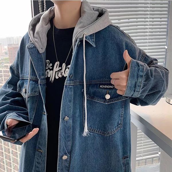 mens jackets hat detachable spring long sleeved denim outerwear for men single breasted casual loose trend patchwork hooded jeans jacket 230, Black;brown
mens jackets hat detachable spring long sleeved denim outerwear for men single breasted casual loose trend patchwork hooded jeans jacket 230, Black;brown
