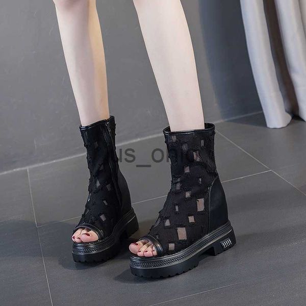 boots 2023 women cowboy boots summer platform shoes checked fish mouth sandals mesh fashion outdoor women's casual sandals boots j23081, Black
boots 2023 women cowboy boots summer platform shoes checked fish mouth sandals mesh fashion outdoor women's casual sandals boots j23081, Black