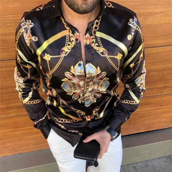 men's casual shirts fashion man baroque lapel button-down shirt printed designer dress fancy banquet club style2981, White;black
men's casual shirts fashion man baroque lapel button-down shirt printed designer dress fancy banquet club style2981, White;black