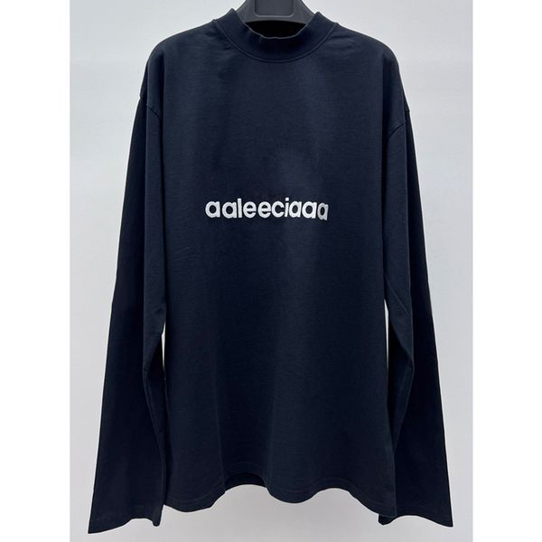8.11 high street fashion contrast color letter embroidery stand collar long sleeve women's t-shirt, White
8.11 high street fashion contrast color letter embroidery stand collar long sleeve women's t-shirt, White