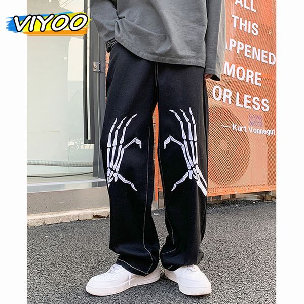 men's jeans skeleton embroidery printed gothic trend fashion goth hip hop s 3xl y2k streetwear black baggy straight trousers man 230810, Blue
men's jeans skeleton embroidery printed gothic trend fashion goth hip hop s 3xl y2k streetwear black baggy straight trousers man 230810, Blue