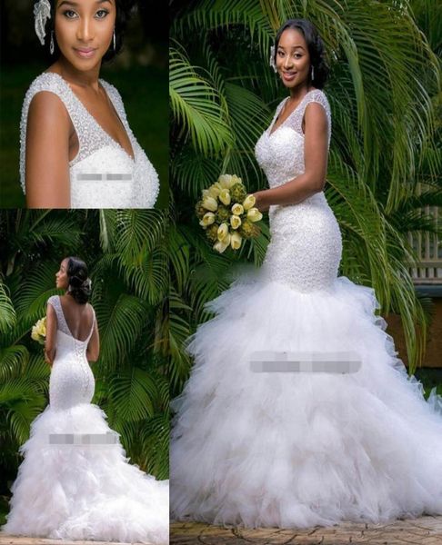 2018 summer beach wedding bridal gowns vintage plus size mermaid beading sheer deep v neck backless corset ruffles tulle bridal go2742829, White
2018 summer beach wedding bridal gowns vintage plus size mermaid beading sheer deep v neck backless corset ruffles tulle bridal go2742829, White