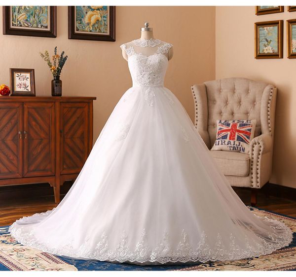 fashion plus size aline wedding gowns appliqued lace jewel neck bridal gown beach vintage bespoke for garden country abiti da spo1105285, White
fashion plus size aline wedding gowns appliqued lace jewel neck bridal gown beach vintage bespoke for garden country abiti da spo1105285, White