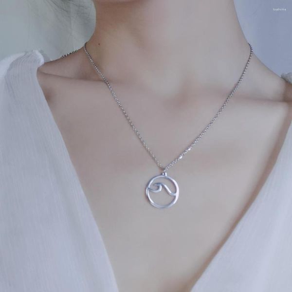 pendant necklaces european and american beach seagull stainless steel wave necklace female clavicle chain, Silver
pendant necklaces european and american beach seagull stainless steel wave necklace female clavicle chain, Silver