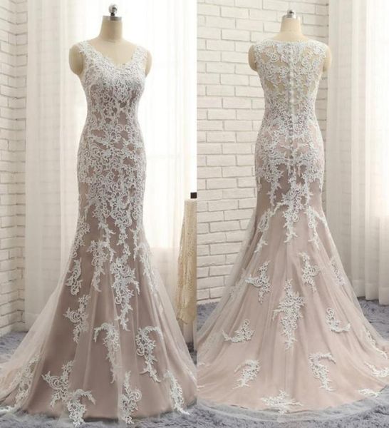 new coming spring v neckline long mermaid evening dress with white lace applique nude prom dress9990961, Black
new coming spring v neckline long mermaid evening dress with white lace applique nude prom dress9990961, Black