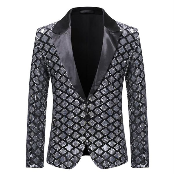 mens sliver sequins plaid suit blazer jacket slim fit one button blazer men dj club stage singer suit jacket male hombre255c, White;black
mens sliver sequins plaid suit blazer jacket slim fit one button blazer men dj club stage singer suit jacket male hombre255c, White;black