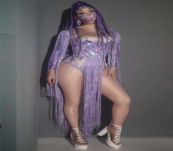 bar nightclub dj singer dancer stage wear purple tassel crystal sequins bodysuit long sleeve leotard women team performance d1529484, Black;red
bar nightclub dj singer dancer stage wear purple tassel crystal sequins bodysuit long sleeve leotard women team performance d1529484, Black;red