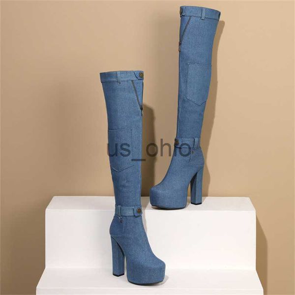boots denim women boots 2023 luxury winter gothic chunky heels shoes platform high heel party over the knee boots size 43 dropshopping j2308, Black
boots denim women boots 2023 luxury winter gothic chunky heels shoes platform high heel party over the knee boots size 43 dropshopping j2308, Black