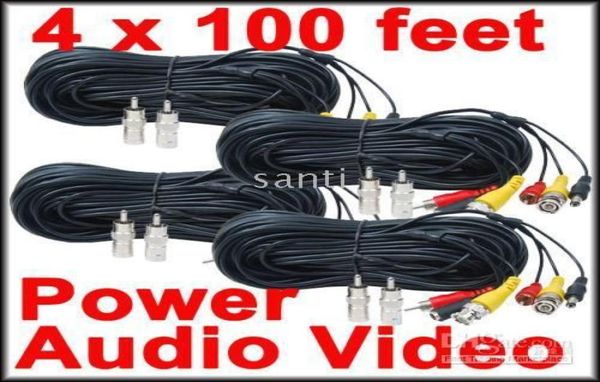 4 pack of 100 feet security camera cctv o video power cables with bnc rca adapters1206830
4 pack of 100 feet security camera cctv o video power cables with bnc rca adapters1206830