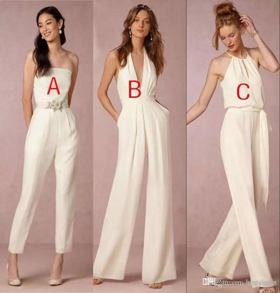 new elegant jumpsuit bridesmaid dresses for weddings sheath backless wedding guest dress plus size pant suit beach style cus3111271, White;pink
new elegant jumpsuit bridesmaid dresses for weddings sheath backless wedding guest dress plus size pant suit beach style cus3111271, White;pink