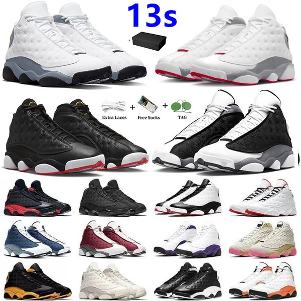 with box jumpman 13 13s mens basketball shoes wheat university blue black cat bred court purple wolf grey starfish he got game hyper royal m