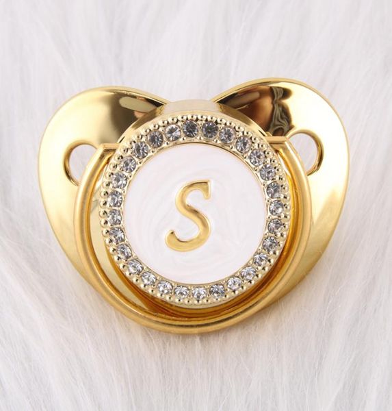 26 letters luxury gold baby pacifier with rhinestones blingbling 012 months baby soother newborn infant silicone dummy nipple3514811
26 letters luxury gold baby pacifier with rhinestones blingbling 012 months baby soother newborn infant silicone dummy nipple3514811
