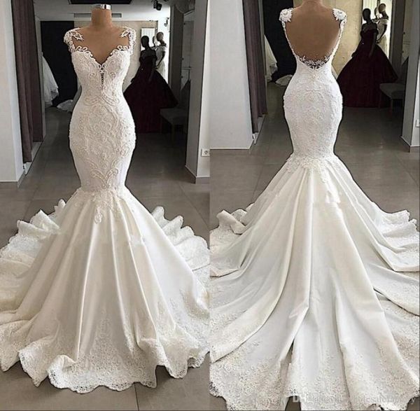 sheer neck lace mermaid wedding dresses satin applique beaded seen through back sweep train wedding dress bridal gowns vestidos de8507674, White
sheer neck lace mermaid wedding dresses satin applique beaded seen through back sweep train wedding dress bridal gowns vestidos de8507674, White
